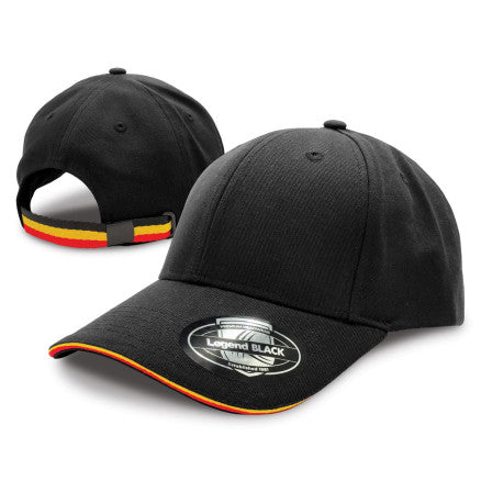 San Marino Cap with Double Sandwich Design and Tri-Stripe Strap