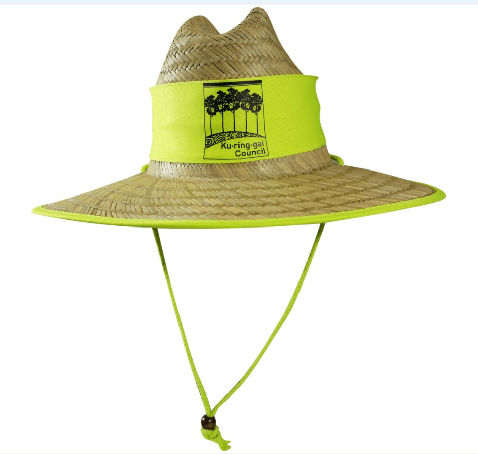 Hi Visibility Wide Brim Straw Hat with Adjustable Fit