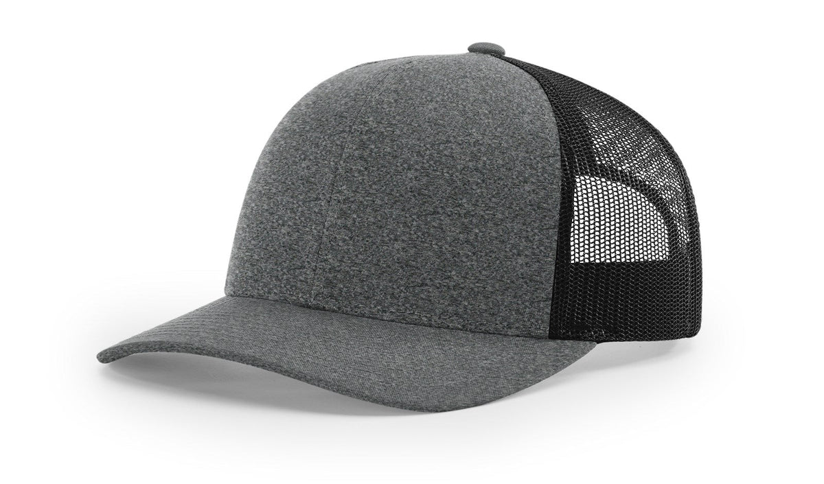 115CH Low Profile Heather Trucker Hat with Screen Printed Patch