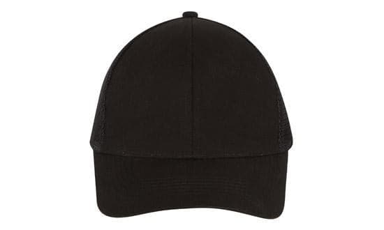 Brushed Cotton Trucker Cap with Mesh Back and Pre-Curved Peak