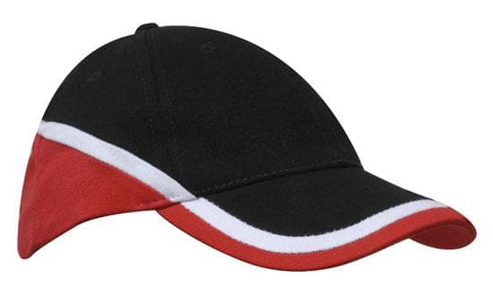 Brushed Heavy Cotton Tri-Coloured Cap - madhats.com.au