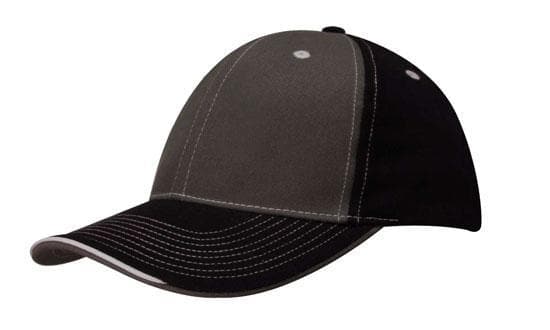 Brushed Heavy Cotton Two Tone Cap with Contrasting Stitching