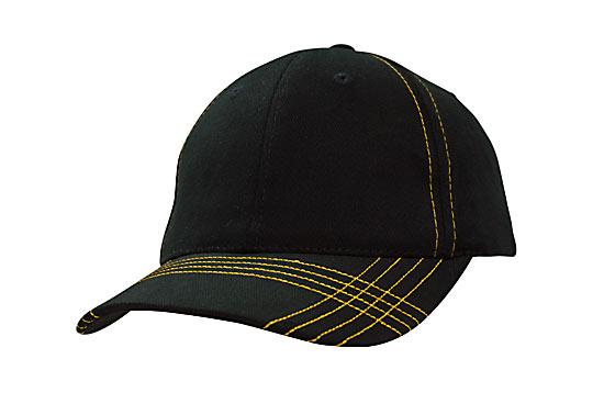 Brushed Heavy Cotton Cap with Contrasting Stitching & Cross-Stitched Peak