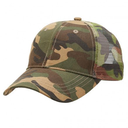 Camo Trucker Hat with Structured Design and Adjustable Fit