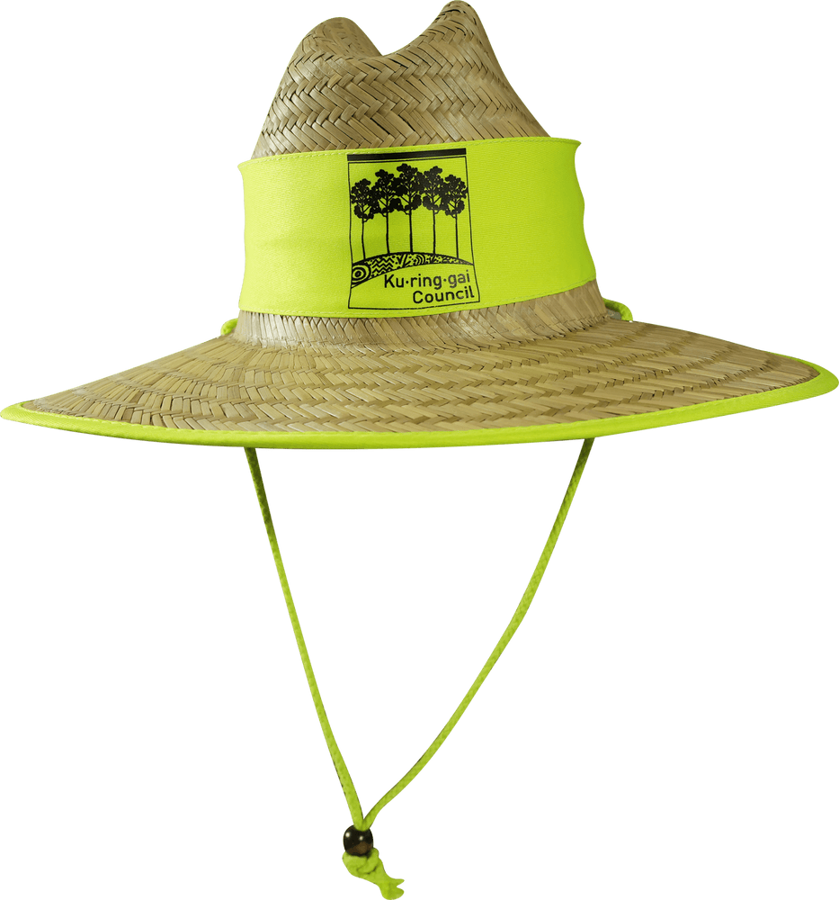 Hi Vis Natural Straw Hats - madhats.com.au
