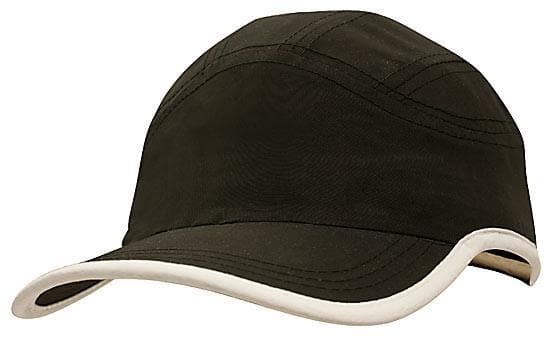Microfibre Sports Cap with Contrasting Trim and Pre-Curved Peak