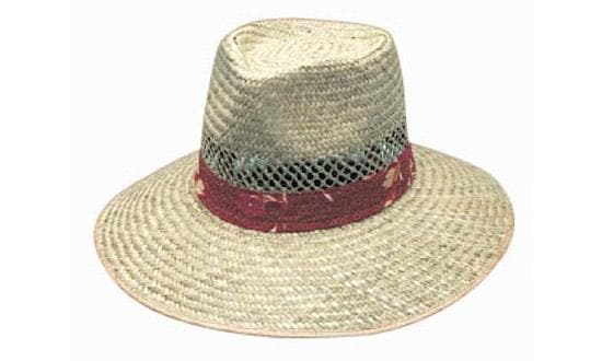 Natural Straw Bucket Hat with Green Underside - S to XL