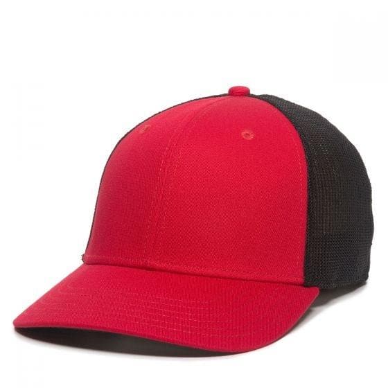 ProFlex Premium Twill Trucker Mesh Cap in Red/Black