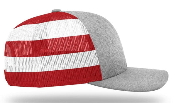Richardson 6 Panel Trucker Printed Stars & Stripes Mesh Back -Printed caps
