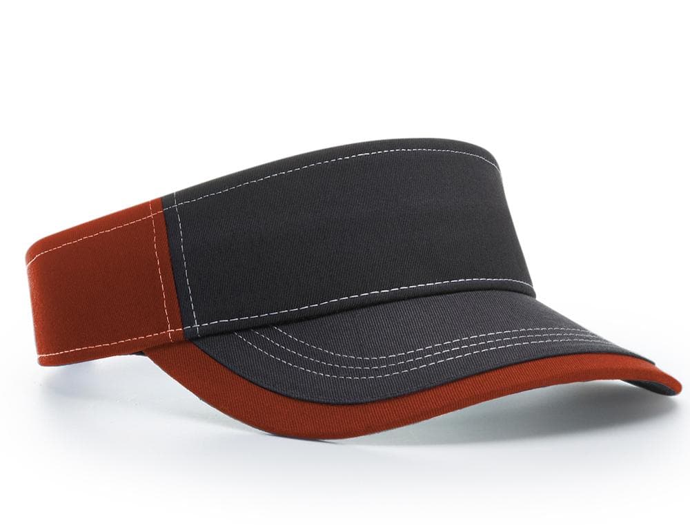 Richardson Charcoal Front With Contrast Stitching Sun Visor - madhats.com.au
