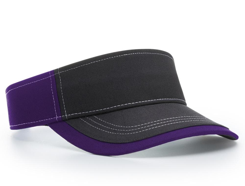 Richardson Charcoal Front With Contrast Stitching Sun Visor - madhats.com.au