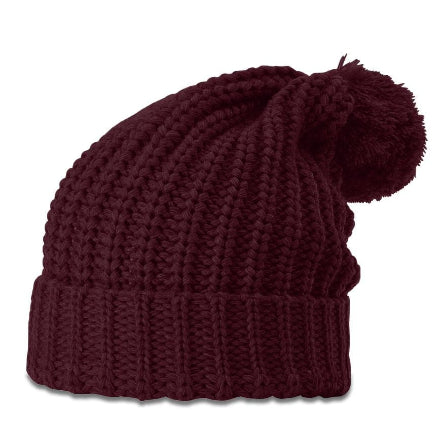 Richardson Chunk Pom Beanie with Folded Cuff in Multiple Colors