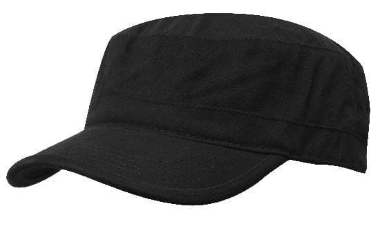 Sports Twill Military Cap with Pre-Curved Peak and Adjustable Strap