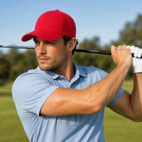 Cool & Dry Mini Piqué Mid Pro Cap with Comfort Stretch Sweatband thumbnail 15 solid red moodboard