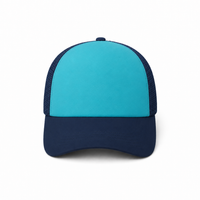 Rapper Flex High Crown Trucker Cap with Mesh Panels thumbnail 169 navy hat aqua front front