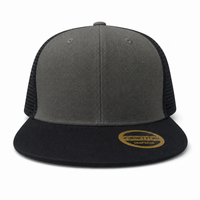 Urban Flex Twill Flat Peak Trucker Cap with Adjustable Snapback thumbnail 7 black/grey front