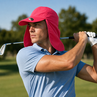 Flex 4057 Water Resistant Legionnaire Caps with Adjustable Strap thumbnail 76 fluoro pink moodboard