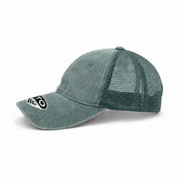GTO Enzyme Washed Trucker Cap with Adjustable Mesh Back thumbnail 21 sage green left