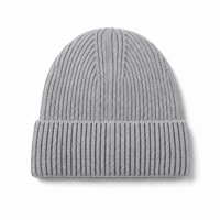 Premium Merino Wool Beanie with Cuff – Soft & Warm Knit Hat thumbnail 153 silver back