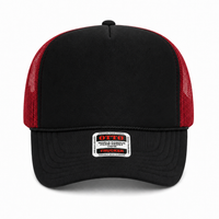 Ottocap 39165 High Crown Foam trucker with rope thumbnail 66 black black red front