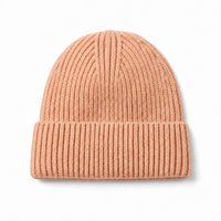 Premium Merino Wool Beanie with Cuff – Soft & Warm Knit Hat thumbnail 107 apricot front