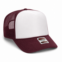 Ottocap 39165 High Crown Foam trucker with rope thumbnail 117 maroon white maroon angle