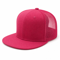 Urban Flex Structured Trucker Cap with Breathable Mesh & Pre-Curved Visor thumbnail 6 hot pink angle