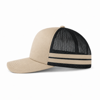 Flex Stripe A Frame High Profile Trucker Cap thumbnail 3 khakhi black left