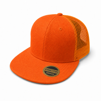 Urban Flex Twill Flat Peak Trucker Cap with Adjustable Snapback thumbnail 17 orange angle