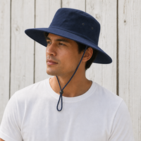 Premium Canvas Wide Brim Hat with Adjustable Chin Strap thumbnail 7 navy moodboard