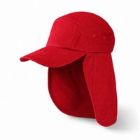 7504 Flex Cotton Legionnaire Caps with Adjustable Velcro Strap thumbnail 70 red angle