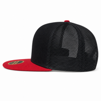 Urban Flex Twill Flat Peak Trucker Cap with Adjustable Snapback thumbnail 38 red/black left