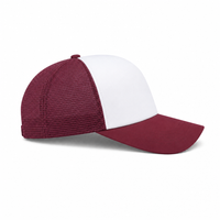 Rapper Flex High Crown Trucker Cap with Mesh Panels thumbnail 26 maroon hat white front right