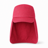 7504 Flex Cotton Legionnaire Caps with Adjustable Velcro Strap thumbnail 98 pink front