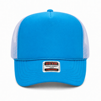 Ottocap 39165 High Crown Foam trucker with rope thumbnail 183 neon blue neon blue white front