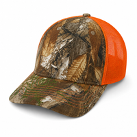 Realtree EDGE 6-Panel Mesh Back Trucker Hat thumbnail 2 orange angle