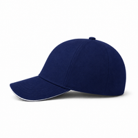 A Frame Sandwich Flex Cap with Premium Cotton and Adjustable Snapback thumbnail 39 navy white left