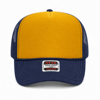 Ottocap 39165 High Crown Foam trucker with rope thumbnail 109 navy gold navy front