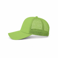 Rapper Flex High Crown Trucker Cap with Mesh Panels thumbnail 115 black hat lime front left