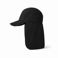 7504 Flex Cotton Legionnaire Caps with Adjustable Velcro Strap thumbnail 43 black left