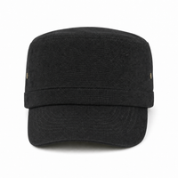 Premium Hemp Military Cap thumbnail 37 black front