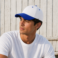 HBC Two-Tone Cap with Iconic Hudson's Bay Stripes thumbnail 56 white/royal moodboard