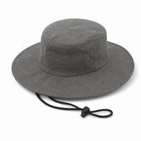 Brushed Heavy Cotton Wide Brim Hat with Adjustable Chin Strap thumbnail 22