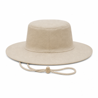 Premium Canvas Wide Brim Hat with Adjustable Chin Strap thumbnail 13 natural back