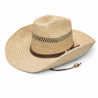Classic Cowboy Straw Hat with Wide Brim - S/M & M/L Sizes thumbnail 6
