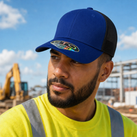 GTO 112 Trucker Hat with Ventilated Comfort and Adjustable Fit thumbnail 176 royal black moodboard