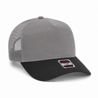 Ottocap 32285 A-Frame 5-Panel Mesh Back Trucker Hat thumbnail 102 black grey angle