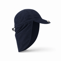 Flex 4057 Water Resistant Legionnaire Caps with Adjustable Strap thumbnail 22 navy right