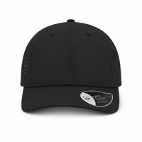 Breezy Lightweight Ventilated Nylon Cap with PVC Closure thumbnail 2 black front
