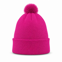 FLEX Acrylic POM POM BEANIE thumbnail 54 hot pink back